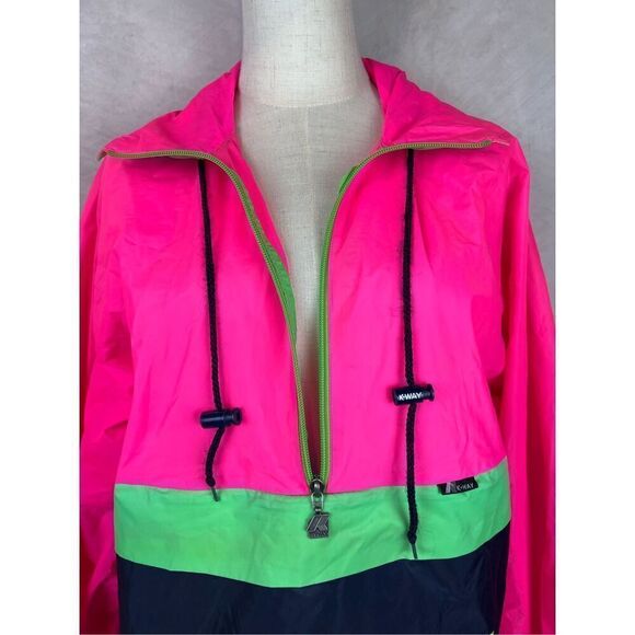 Vintage 90s Neon Windbreaker Jacket Neon Pink Men’s Medium - Picture 4 of 12